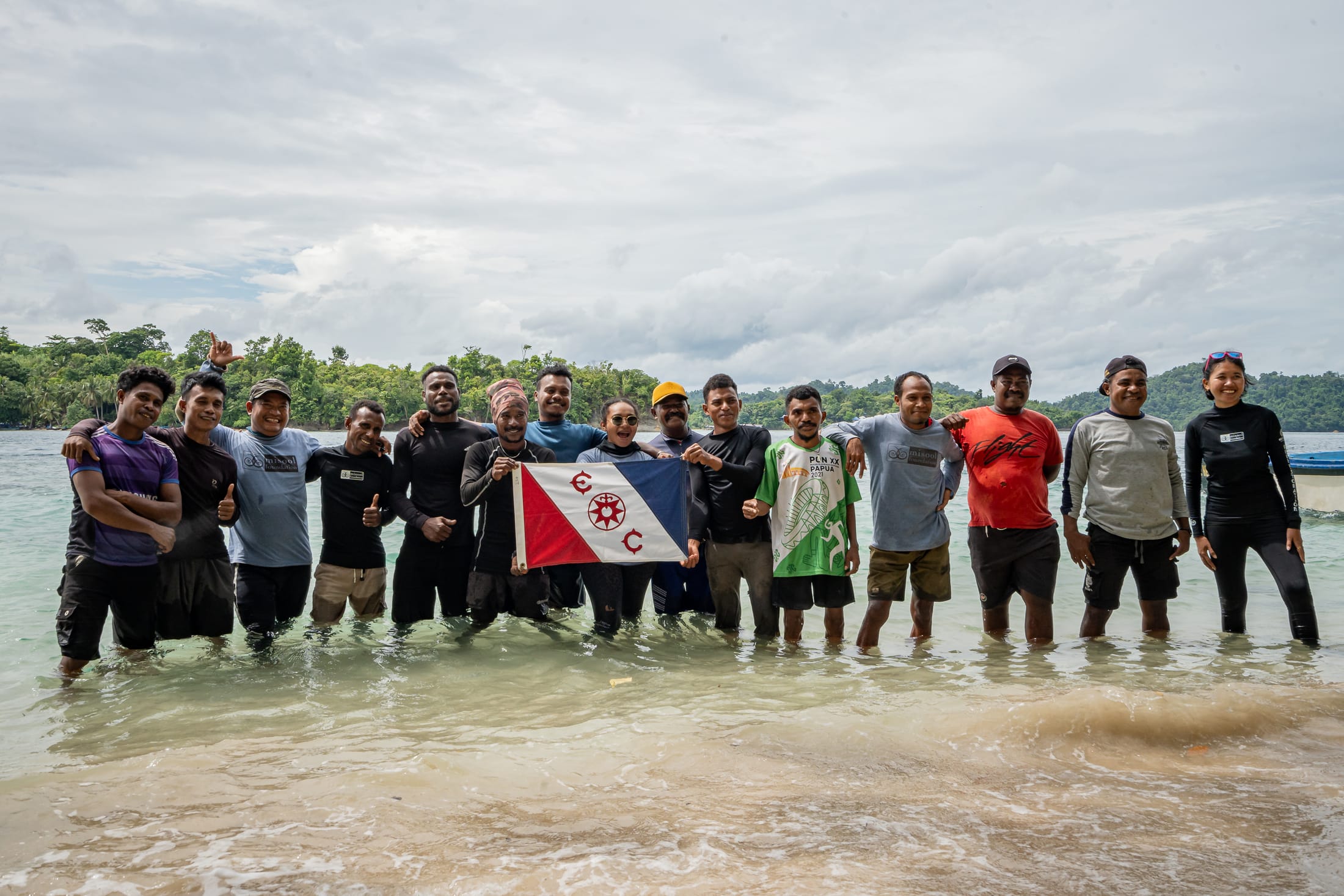 Andi Cross with the Misool Foundation team and local partners, Indonesia